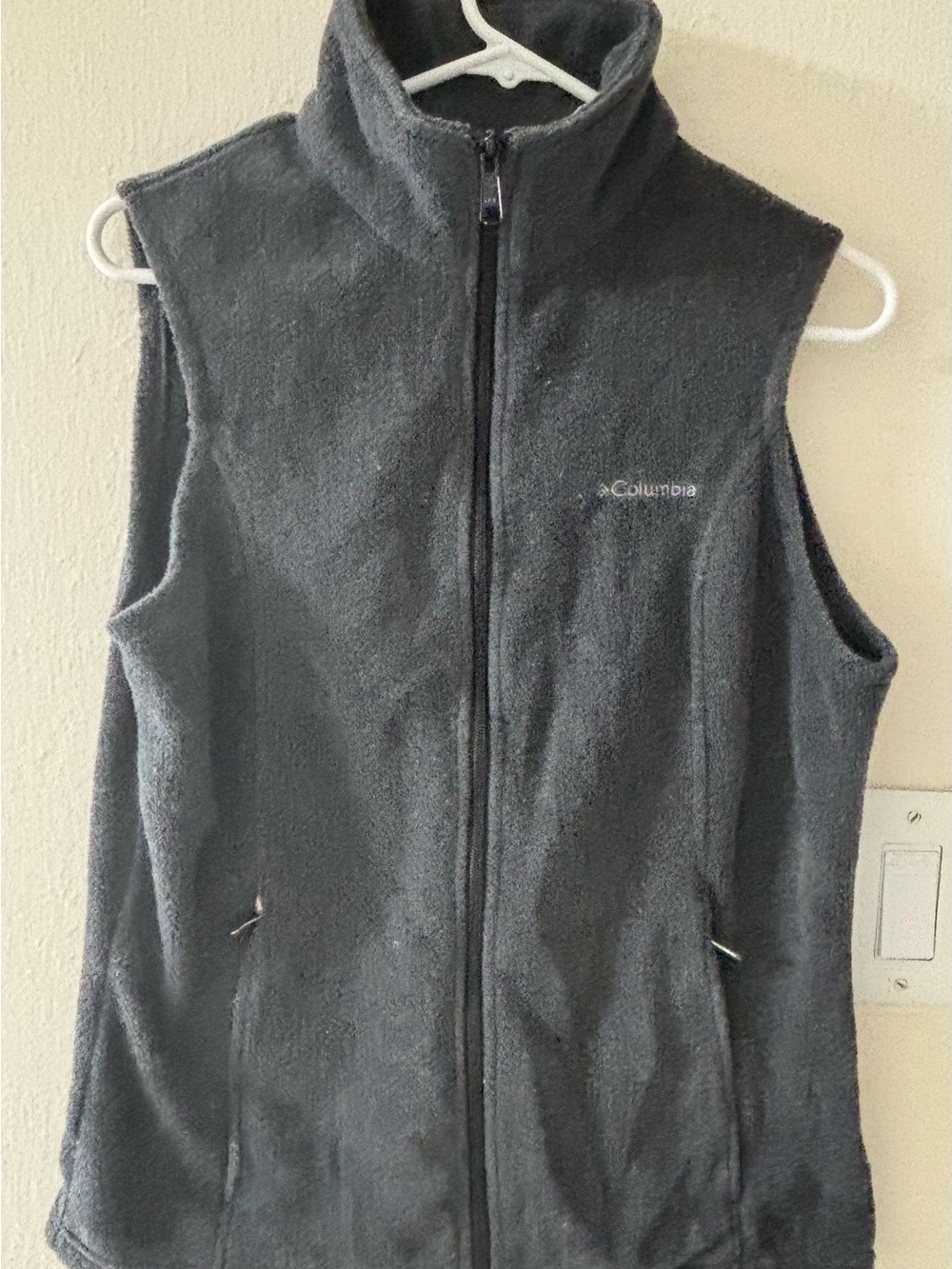 Columbia Grey Fleece Vest - Zippered Front